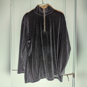 🖤 Jones Wear Velvet Top pullover half zip vintage holidays retro S oversized